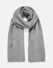 Plain Blanket Scarf , Grey (GREY), large