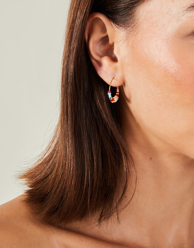 3-Pack 14ct Gold-Plated Stainless Steel Stud and Hoop Earrings, , large