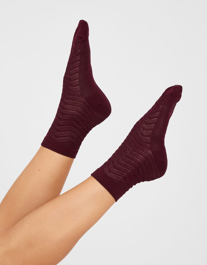 Chevron Glitter Socks, , large