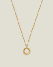 14ct Gold-Plated Flower Circle Pendant Necklace, , large