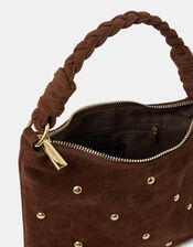 Suedette Stud Handbag, , large