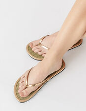 Plain Seagrass Flip Flops , Gold (GOLD), large