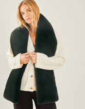 Faux Fur Stole Scarf, Green (GREEN), large