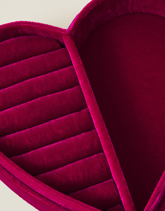 Velvet Heart Jewellery Box, Pink (FUCHSIA), large