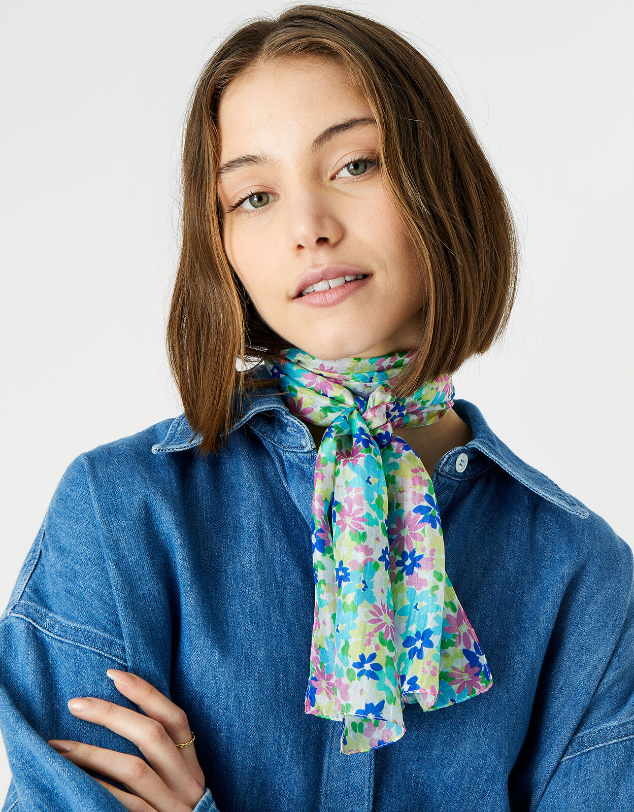 Floral Silk Classic Scarf