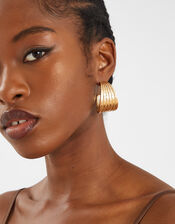 Textured Ridge Hoop Earrings, , large