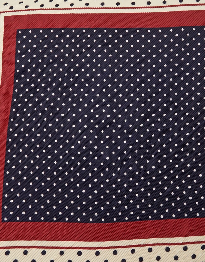 Polka Dot Crinkle Square Satin Scarf, , large