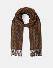 Geometric Print Blanket Scarf, , large