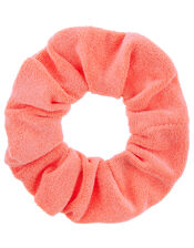 Oversized Towelling Scrunchie, Orange (CORAL), large