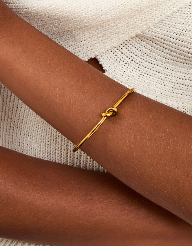 Stainless Steel Knot Bangle Bracelet, , large