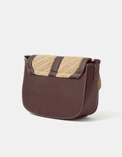 Woven Crossbody Bag, Brown (CHOCOLATE), large
