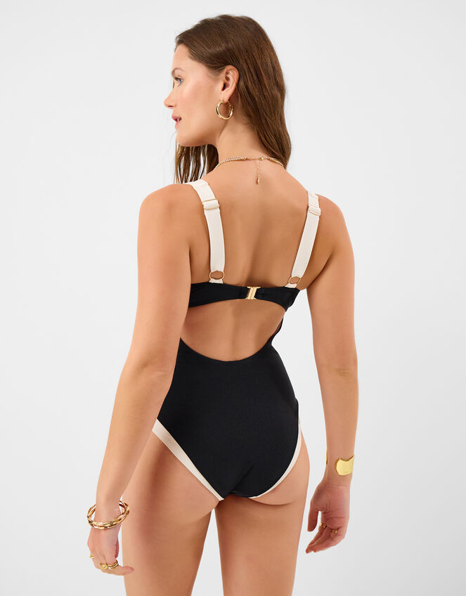 Mono Underwire Shaping Swimsuit, Black (BLACK WHITE), large