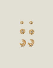 3-Pack Moon Gem Stud Earrings, , large