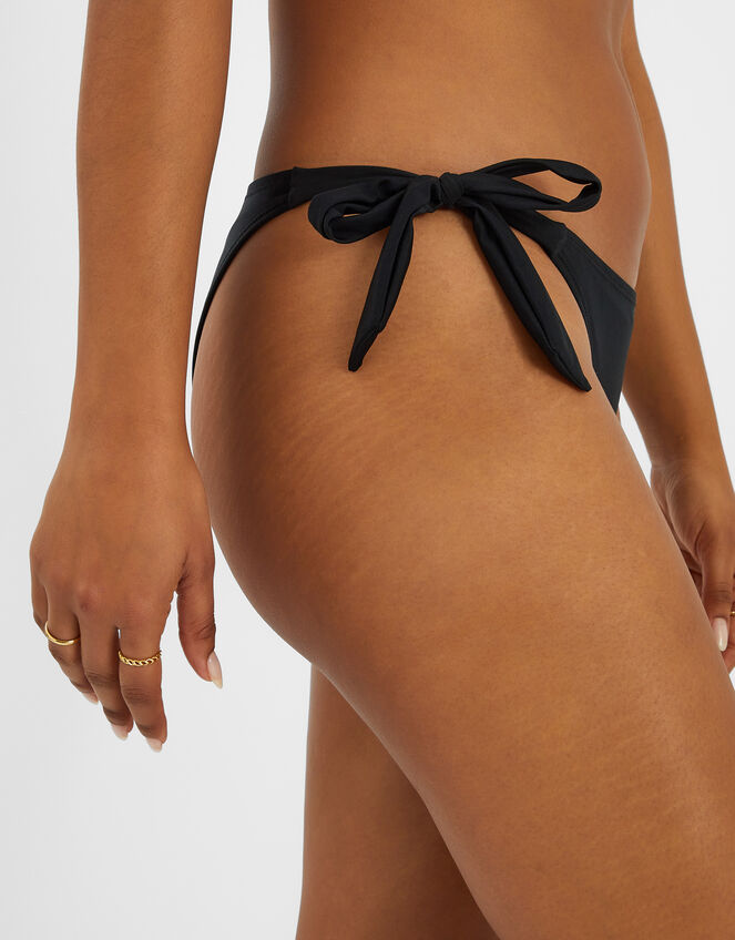 Bunny Side Tie Bikini Bottoms, Black (BLACK), large