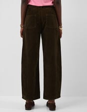 Corduroy Barrel Leg Trousers, Brown (CHOCOLATE), large
