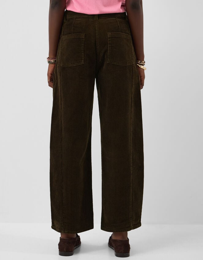 Corduroy Barrel Leg Trousers, Brown (CHOCOLATE), large