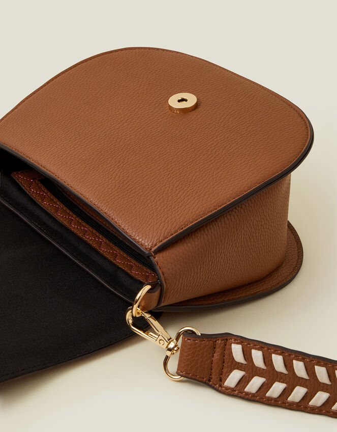 Stitch Strap Saddle Bag, Tan (TAN), large
