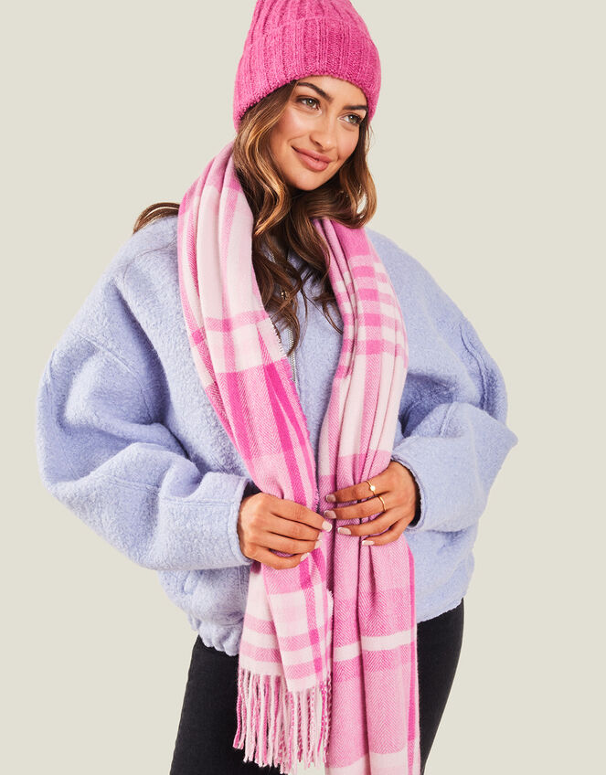 Bianca Check Blanket Scarf, , large
