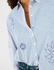 Embroidered Stripe Shirt, Blue (LIGHT BLUE), large