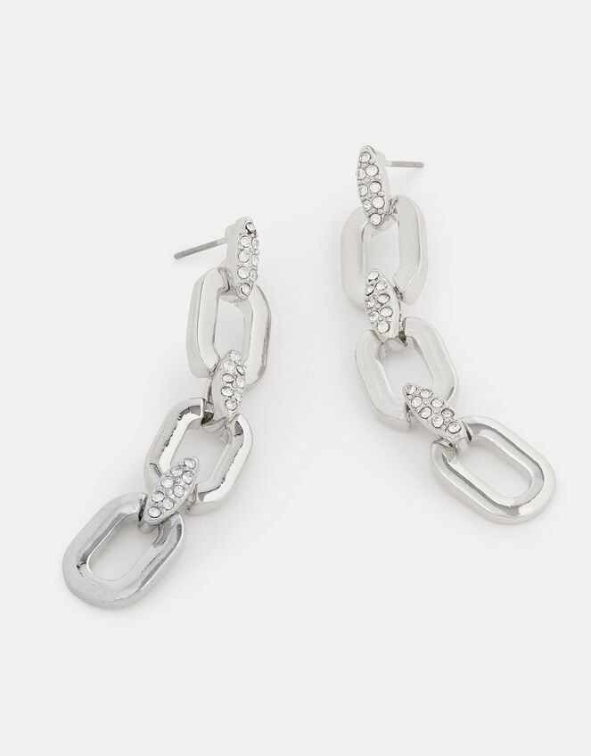 Diamant&eacute; Chain Link Drop Earrings, , large