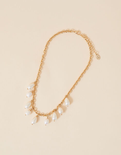 Multi Pearl Drop Necklace, , large