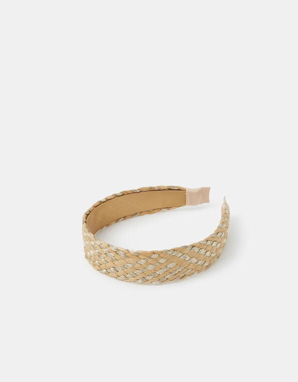 Woven Raffia Headband, , large