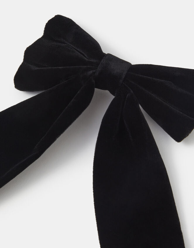 Velvet Bow Hair Clip, , large