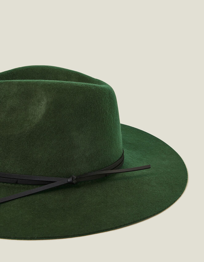 Wool Fedora Hat, Green (GREEN), large