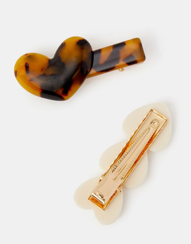 2-Pack Heart Resin Hair Clips, , large