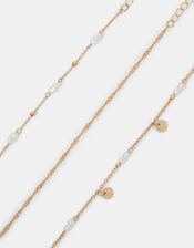 3-Pack Pearl Charm Anklets, , large