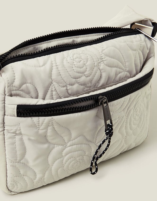Floral Quilted Camera Bag, Cream (CREAM), large