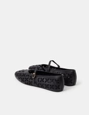 Cut Out Mary Jane Ballet Flats, Black (BLACK), large