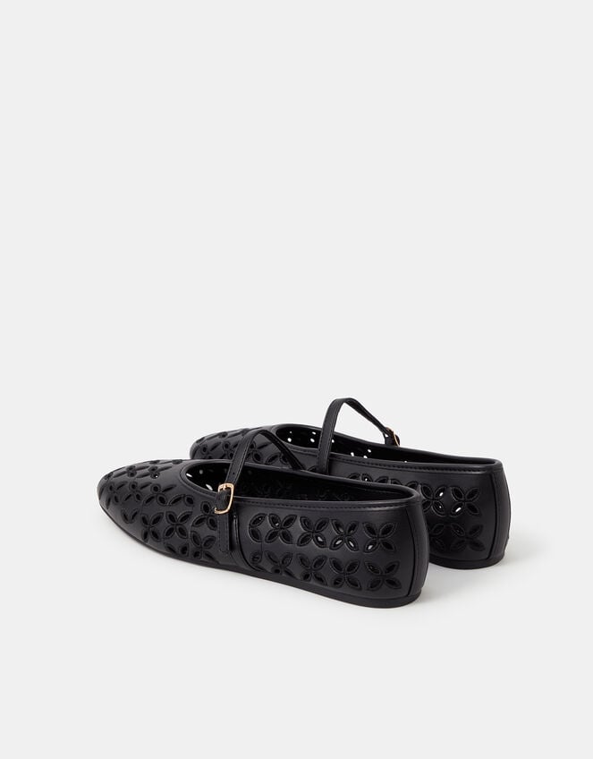 Cut Out Mary Jane Ballet Flats, Black (BLACK), large