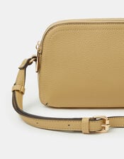 Double Zip Crossbody Bag, Yellow (YELLOW), large