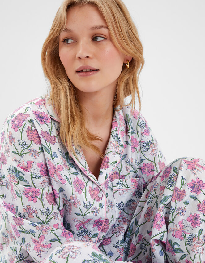 Jasmine Print Long Pyjamas Set, Pink (PINK), large
