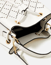 Cut-Out Cross-Body Bag, White (WHITE), large