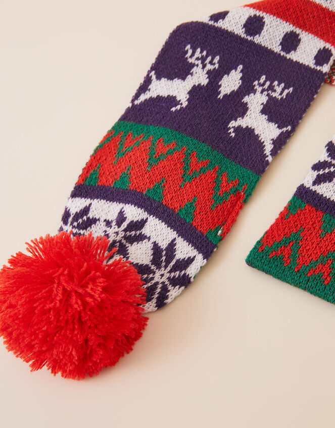 Christmas Fair Isle Dog Scarf, Multi (BRIGHTS-MULTI), large