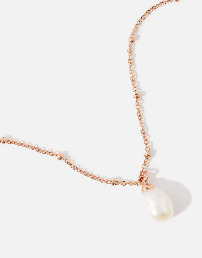 14ct Gold-Plated Irregular Pearl Necklace, Gold (ROSE GOLD), large