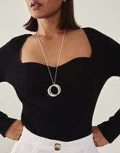 Long Circle Pendant Necklace, , large