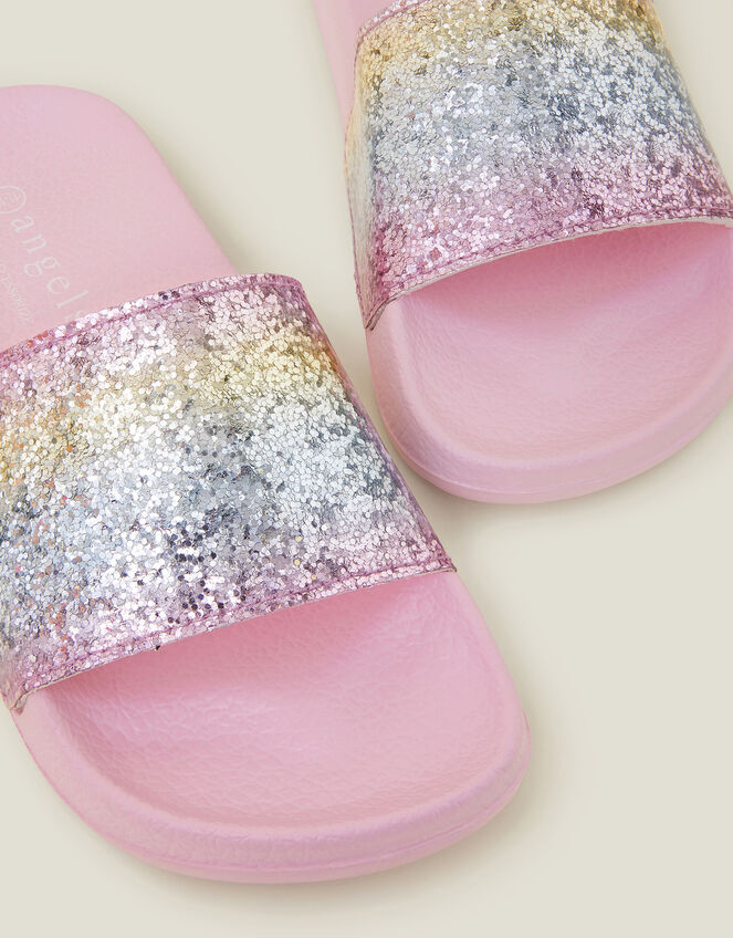 Girls Glitter Ombre Sliders, Pink (PINK), large