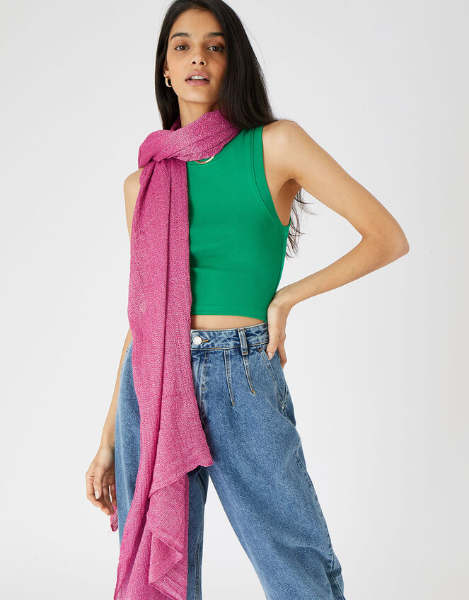 Glitter Occasion Scarf, Pink (FUCHSIA), large