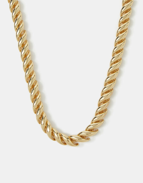 14ct Gold-Plated Twisted Wave Necklace, , large