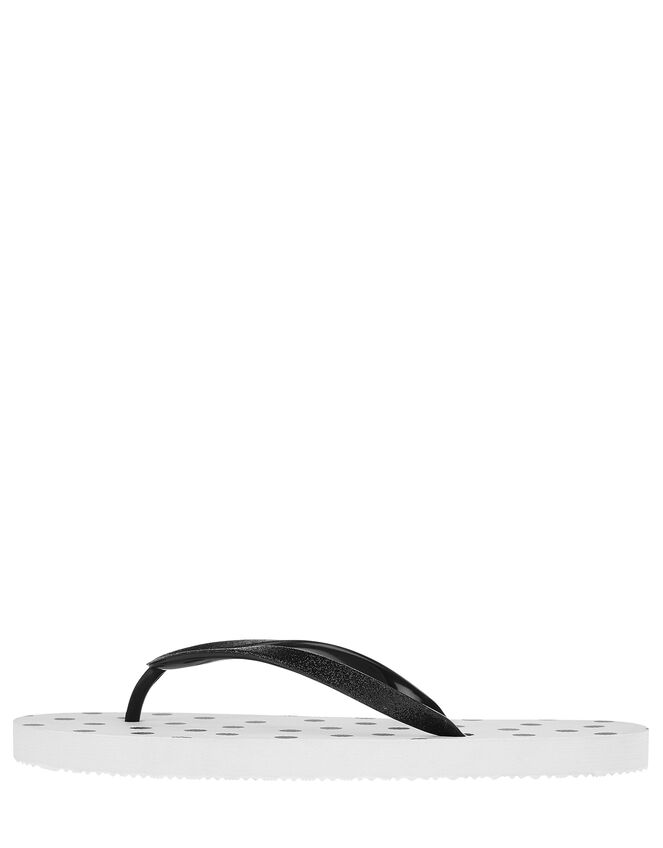 EVA Polka Dot Print Flip Flops, White (WHITE), large