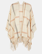 Check Print Poncho, , large