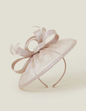 Feather Bow Disc Fascinator, , large