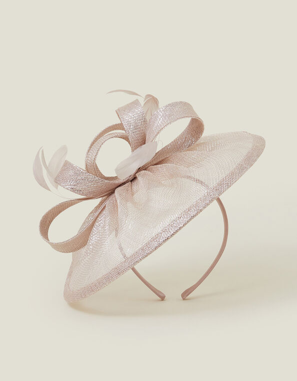 Feather Bow Disc Fascinator, , large