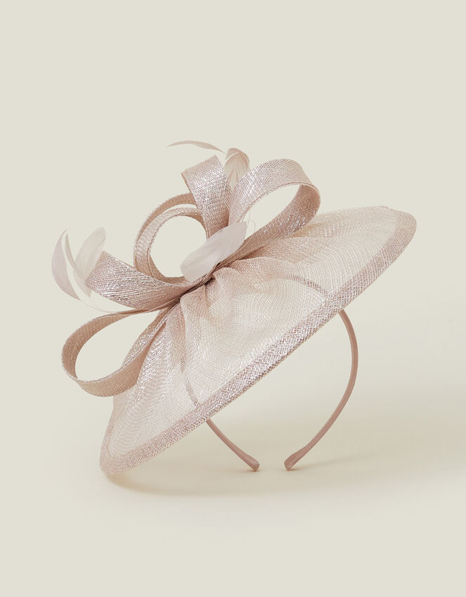 Feather Bow Disc Fascinator, , large
