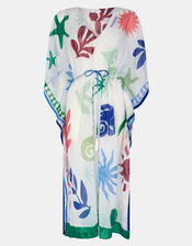 Summer Print Kaftan, Ivory (IVORY), large