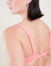 Crinkle Scoop Neck Crop Bikini Top, Pink (PINK), large