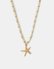 Starfish Pendant Bead Necklace, , large